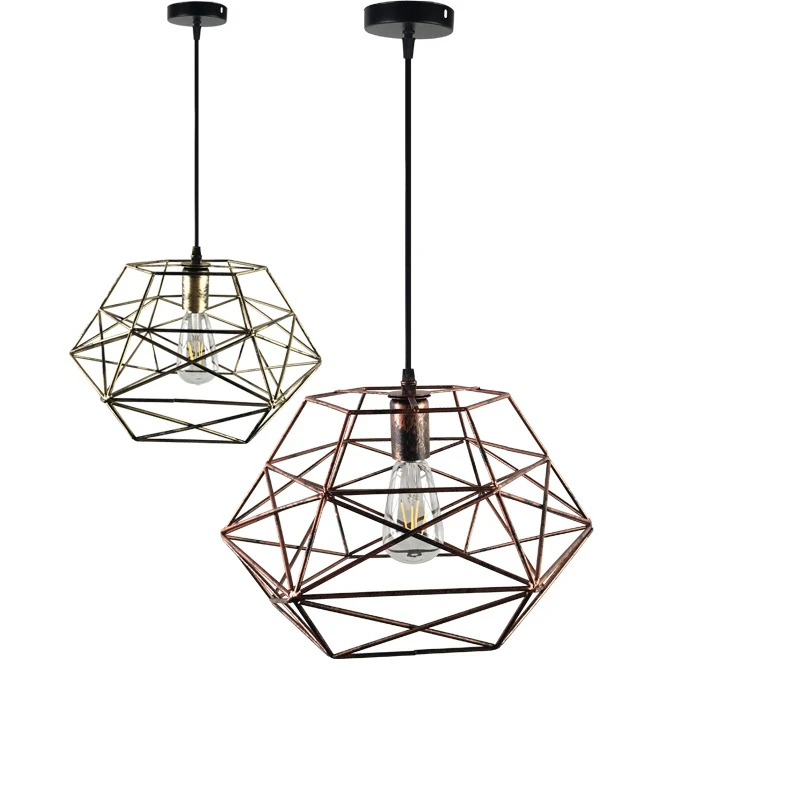 

Creative Personality iron Bird Cage Pendant lamp Retro wrought lantern Pendant Light for Corridor Cafe Restaurant Clothes Shop