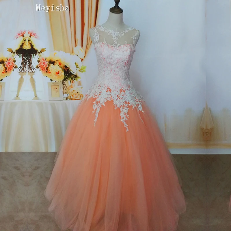 Zj9036 C 2017 New White Ivory Champagne Pink Orange Silver Lace