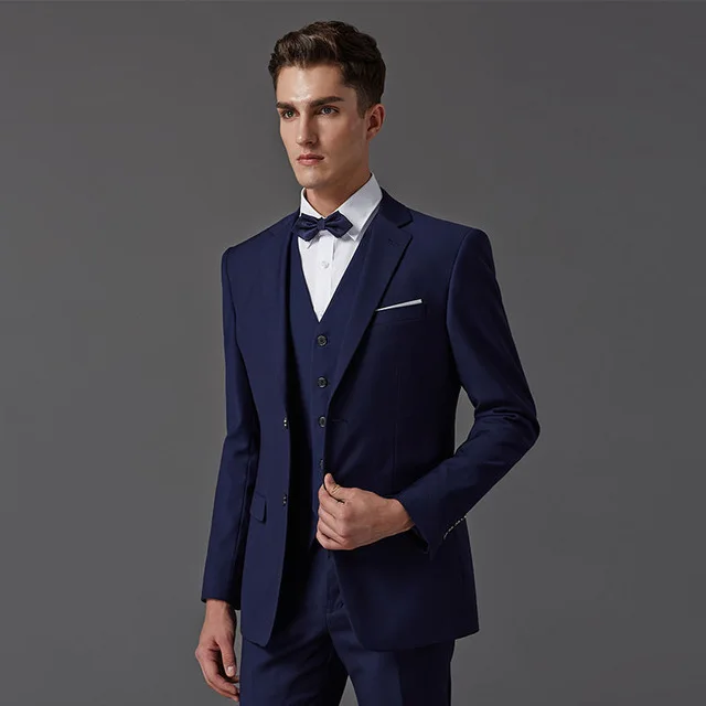 Индивидуальный заказ темно синий мужской костюм, индивидуальный заказ костюм, заказ светло темно синие свадебные костюмы для мужчин, Slim Fit