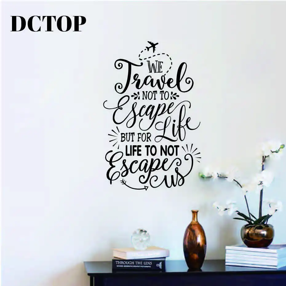 DCTOP Creative Decal Travel Letters Quote Vinyl Wall Sticker Removable  Unique Wall Decor For Living Room Bedroom Home Decor (3)