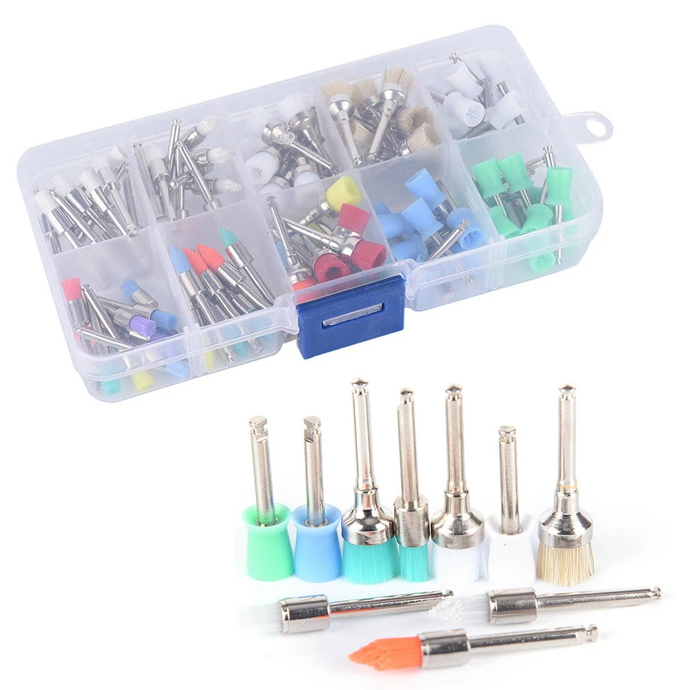 

100pcs/set Dental Lab Nylon Small Latch/Taper Polishing Polisher Prophylaxis Soft Brushes Dentist Product with 0.6cm Brush Head
