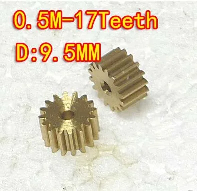 

Diameter:9.5mm 0.5m- 17teeth metal copper precision level 6 model of micro motor DIY small modulus gear--hole d:2mm