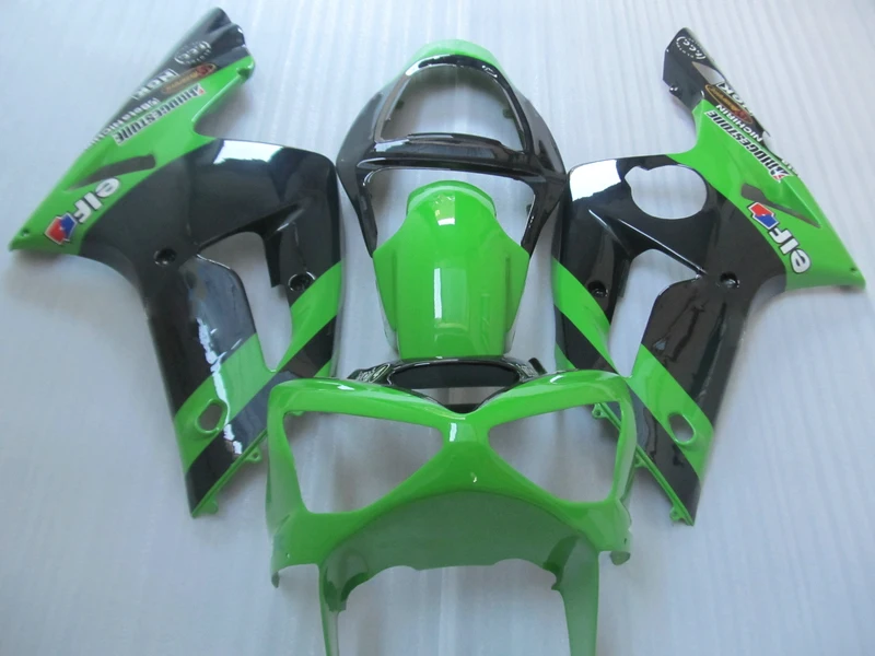 Комплекты обтекателей для мотоциклов Kawasaki 2003 2004 ZX6R 636 Ninja черный зеленый 03 04