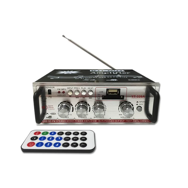 Mini 12V Car MP3 Hi-Fi Stereo Audio Amplifier Home Auto Motocycle Bass Speaker Player with USB For SD Port DVD FM MMC YT-326A (8)