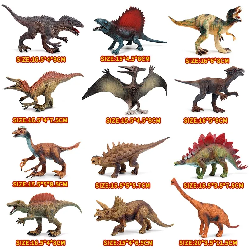 Oenux 12 pçs set clássico dinossauro jurássico