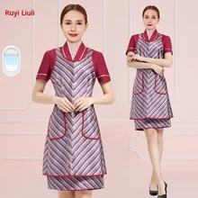 Stewardess uniform apron southern airlines stewardess apron hotel attendant dining chef striped skirt south south korean high school parachute kids in southern california
