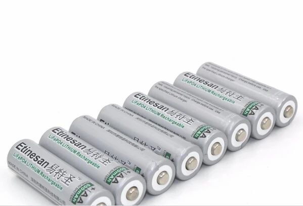 8 шт./лот ETINESAN 3 2 V 600mAh LiFePO4 литий-ионный AA Аккумуляторная батарея вместо 1 5 v aa