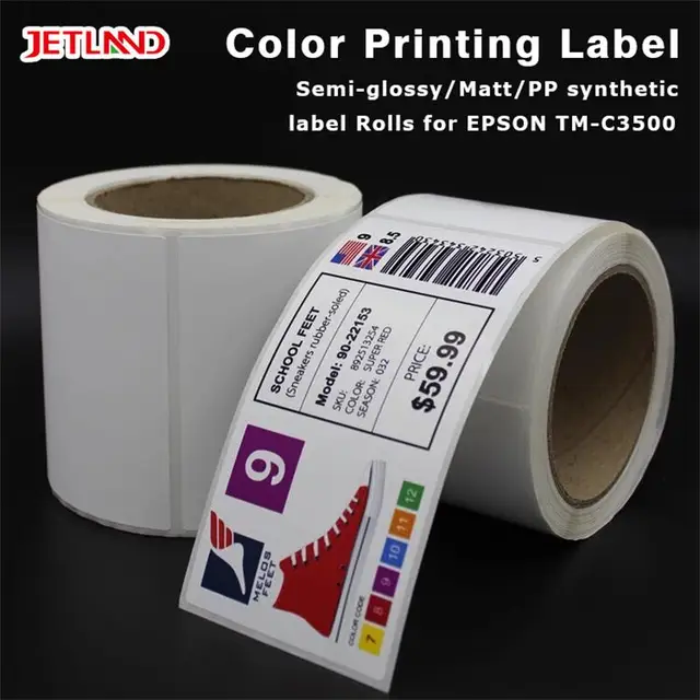 jetland glossy inkjet synthetic label rolls for primera lx2000