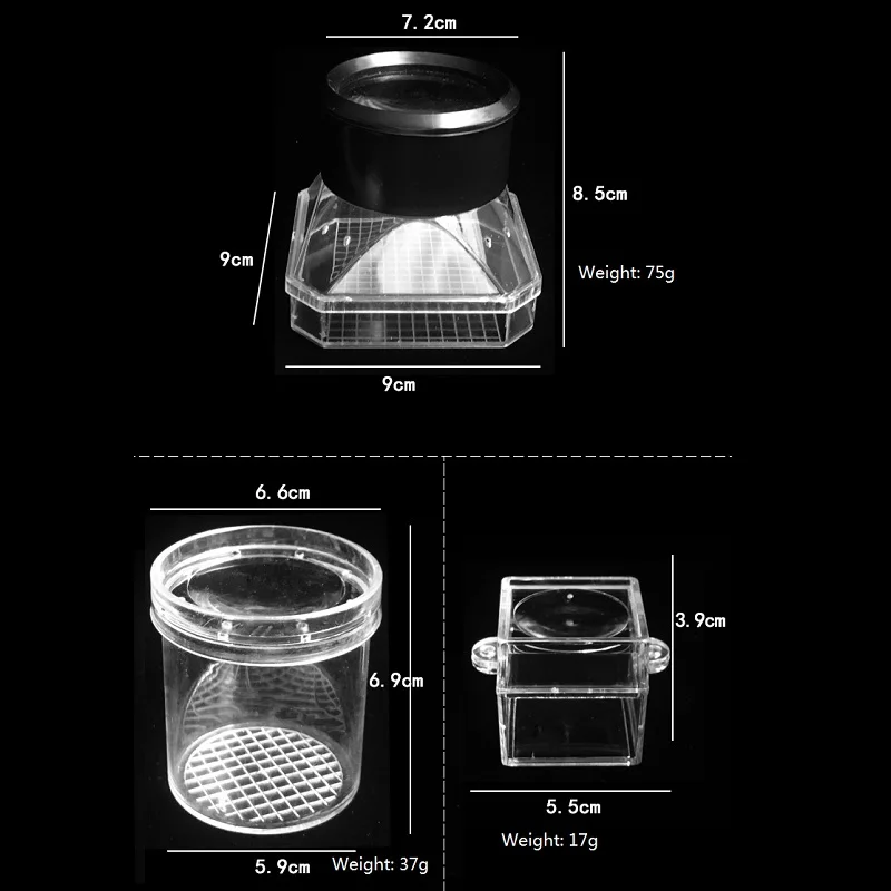 Увеличительное зритель жуков портативное акриловое наблюдение насекомых увеличительное стекло коллекционный зритель лупа для детей мальчиков и девочек подарок