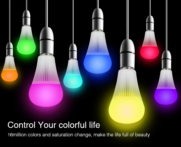 

Mi Light FUT012 E27 9W RGB+CCT led bulb lamp smart mobile phone APP WIFI led light AC85V-265V white warm Dimmable Lampada Light