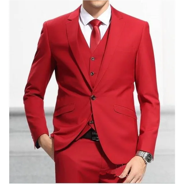 Thorndike Лучшие продажи на заказ красные костюмы для мужчин Slim Fit для свадьбы выпускного вечера жениха смокинги для мужчин костюм умный Повседневный