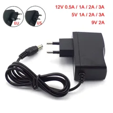 100-240v ac ao conversor da tomada da ue do carregador 12v 9v 5v 1a 2a 3a 0.5a 2.5mm x 2.5mm para a lâmpada de tira clara conduzida
