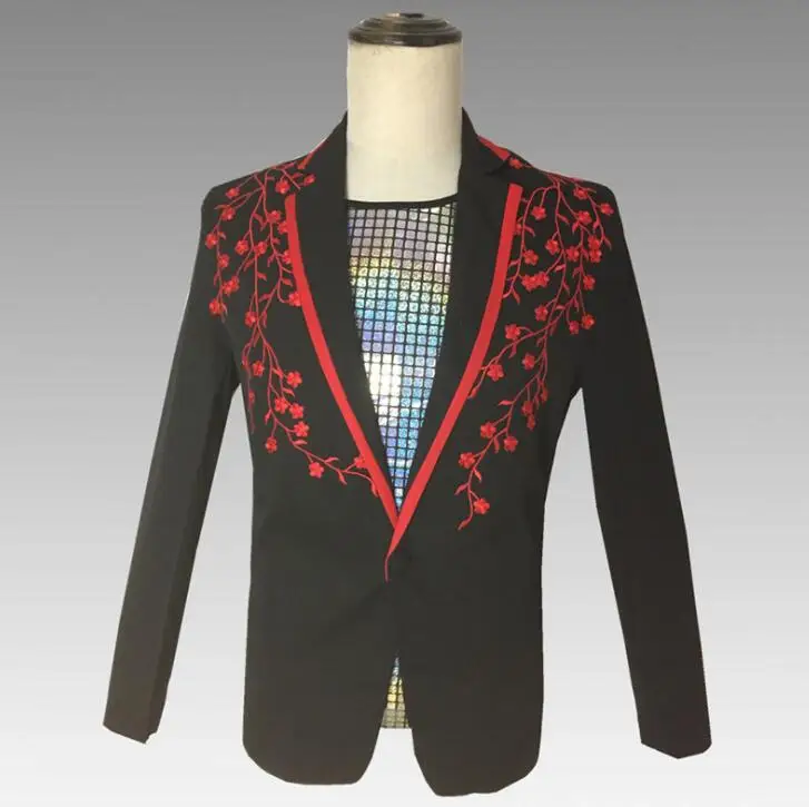 Slanke blazer mannen pakken ontwerpen jas heren stage kostuums voor zangers kleding dans ster stijl jurk punk rock masculino homme Slanke blazer mannen pakken ontwerpen jas heren stage kostuums voor zangers kleding dans ster stijl jurk punk rock masculino homme