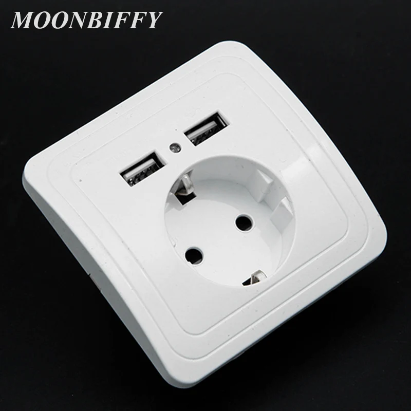 Настенное зарядное устройство с двумя USB портами 5 В 2 А|outlet panel|plug socket switcheu plug |