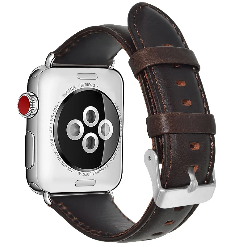 JH ремешки из натуральной кожи для Apple Watch 42 мм 38 мм/44 40 серии 4 3 2 1 iWatch Ремешки