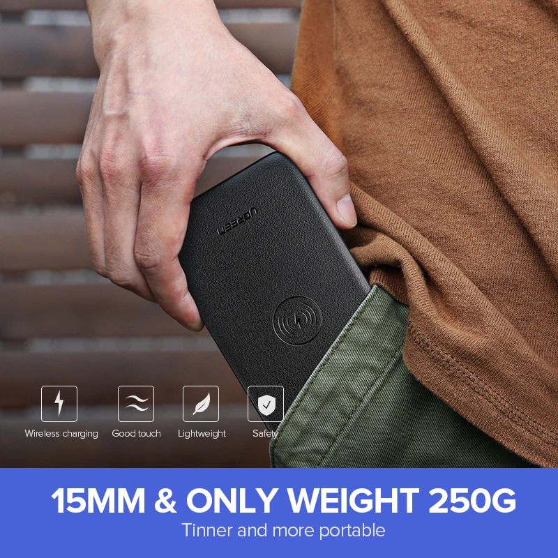 Ugreen 10000mAh Qi Wireless Charger Power Bank 18W USB PD Powerbank For iPhone X 8 Macbook Samsung S9 External Battery Poverbank