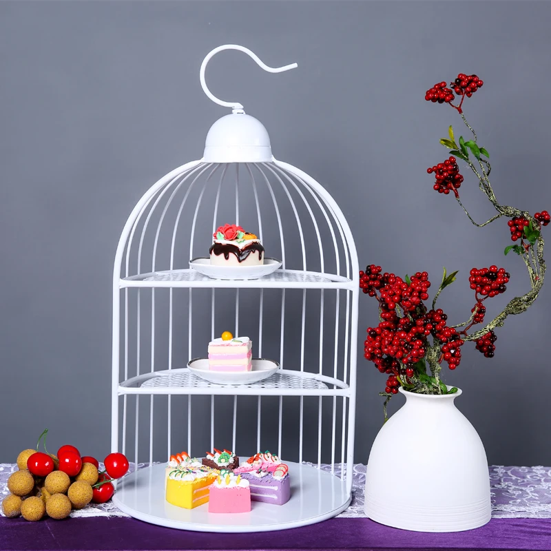 Птичья клетка 3 ярусная десертная тарелка для послеобеденного чая многоярусная