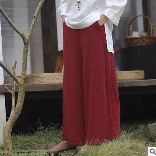 

2017 new women's cotton ultra wide loose wide leg pants S677