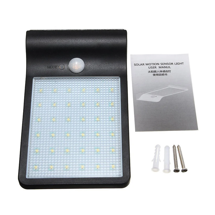 450LM 36 LED Солнечный свет наружный сад безопасности Led солнечная панель лампа