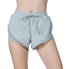 Стиль, женские быстросохнущие двухслойные спортивные шорты для йоги, дышащие шорты для бега и йоги