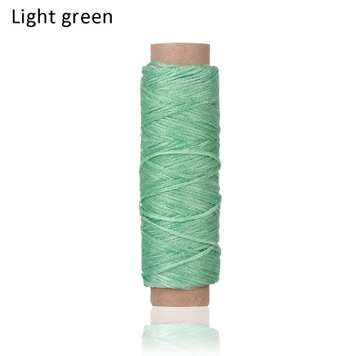 30 м/рулон прочный 150D кожаный вощеный шнур для DIY инструмент для рукоделия ручная нейлоновая строчка плоская Вощеная швейная линия - Цвет: Светло-зеленый