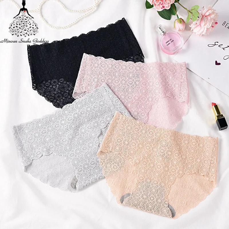 

Seamless Panties For Women Underwear Briefs Female Mid Waist Ultra Thin Lace Panties M L Transparent femme Lingerie