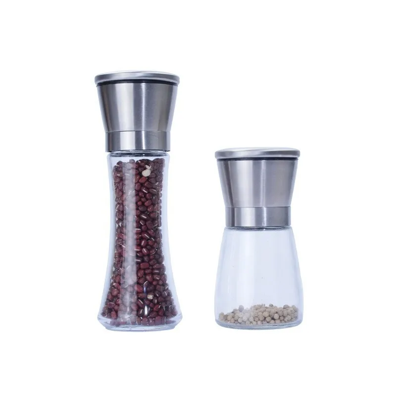 Salt and pepper grinder ceramic Glass jar Grinder black Kitchen Seasoning Storage bottle | Дом и сад