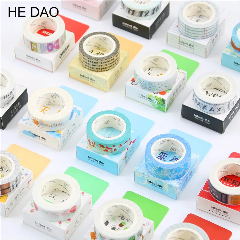 

18 Styles Travel/Week/Number/Rose/Cactus Adhesive Tape Diary Kawaii Scrapbooking DIY Craft Sticky Deco Japan Masking Washi Tape