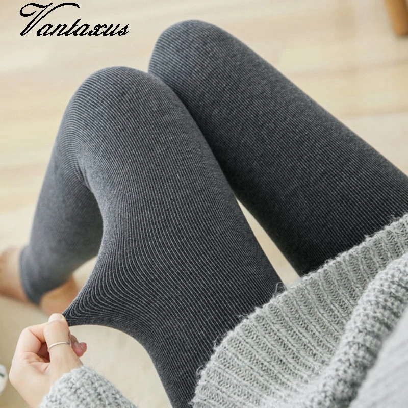 

lady spring autumn blended fabric thin slim leggings women knitted stripes skinny pants gray black wine red white legging