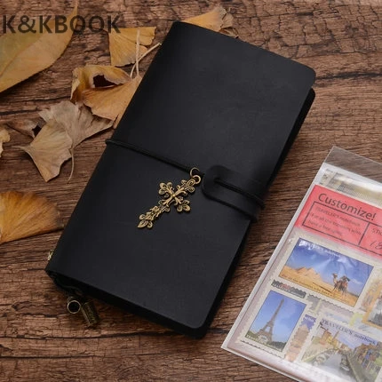 

K&KBook Genuine leather bound notebook travel journal handmade notepad vintage style loose leaf journal school supplies notebook