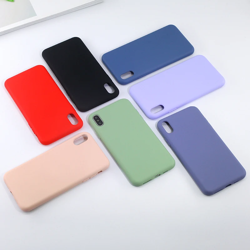 

Fashion Solid Gel Silicone Case for iPhone 8 7 6 6s Plus Fondas Matte Candy Color Soft Case For iPhone XR XS Max X Cover Coque