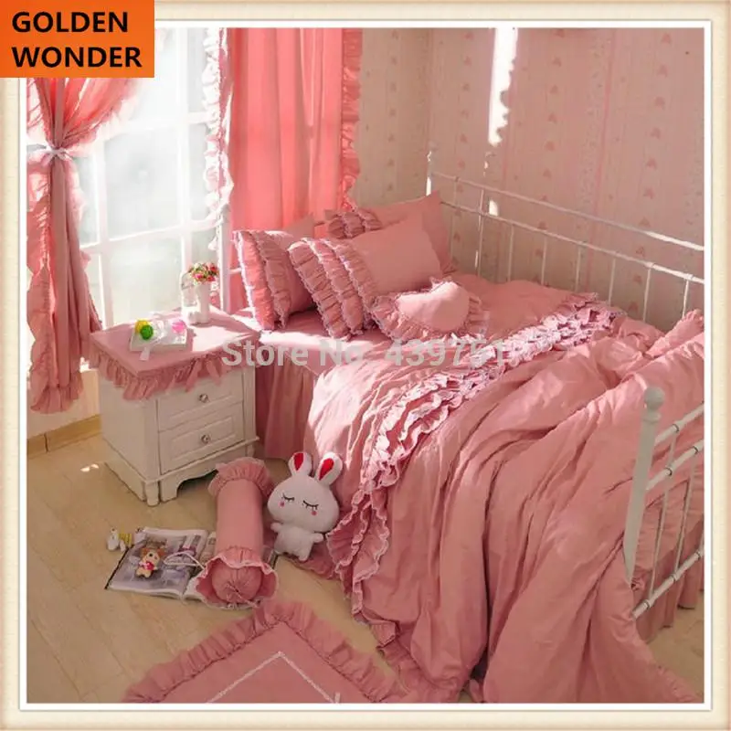 Sweet Girl Fairy bedding set princess bedding cover 100 cotton Pink