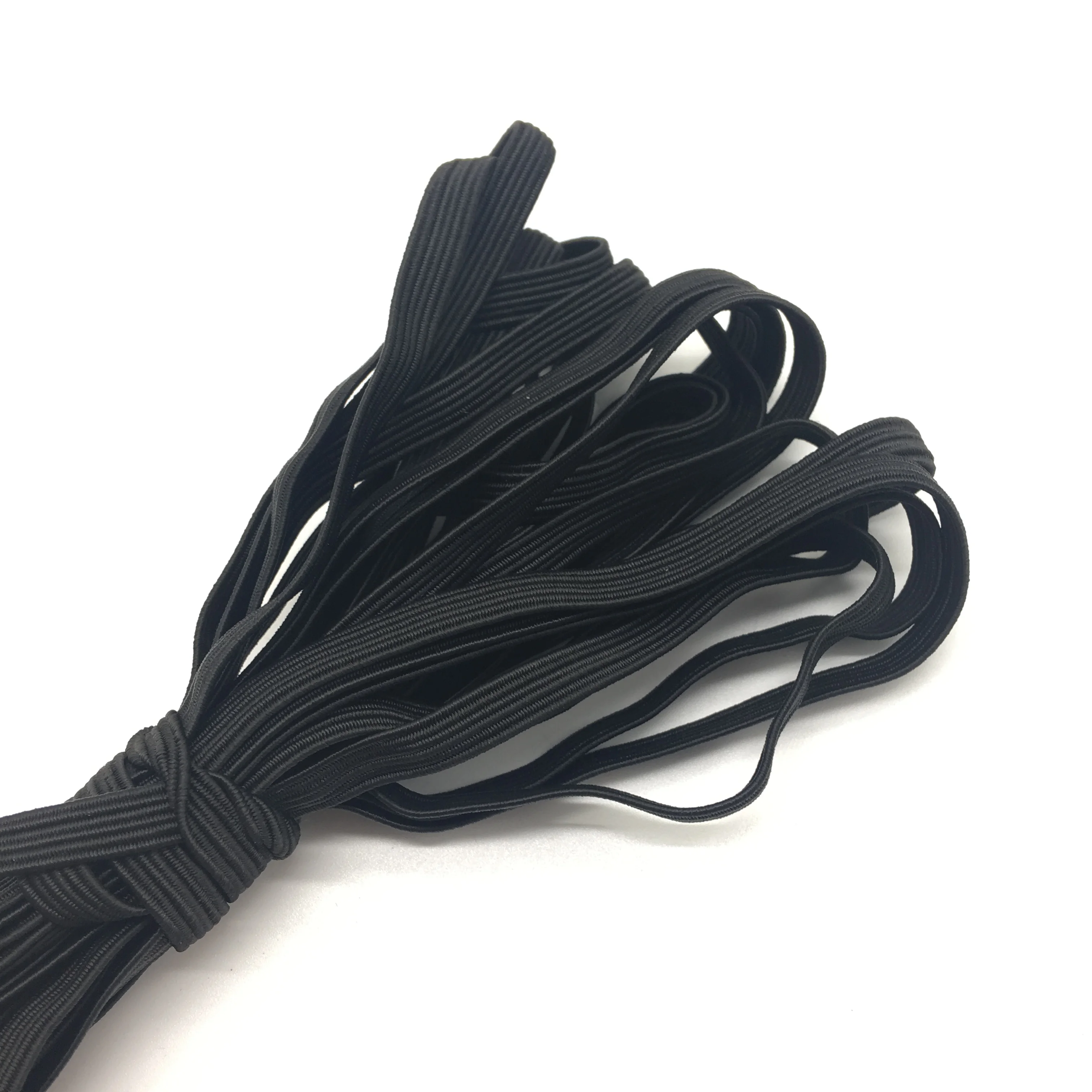 5Yards/lot 1/4" 6mm Black High Elastic High Quality Elastic Band Rubber