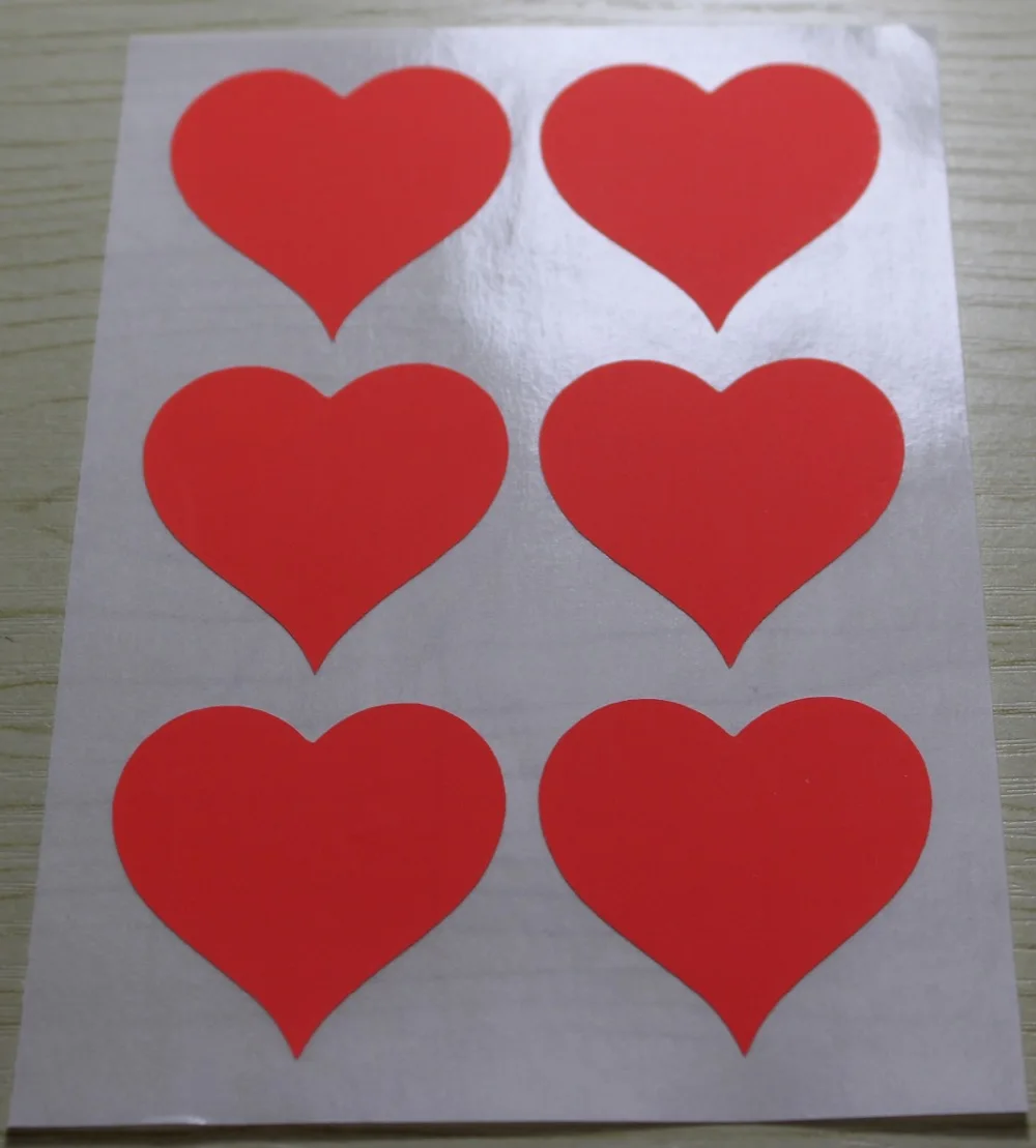 

3.8cm Neon Red sharp heart sticker