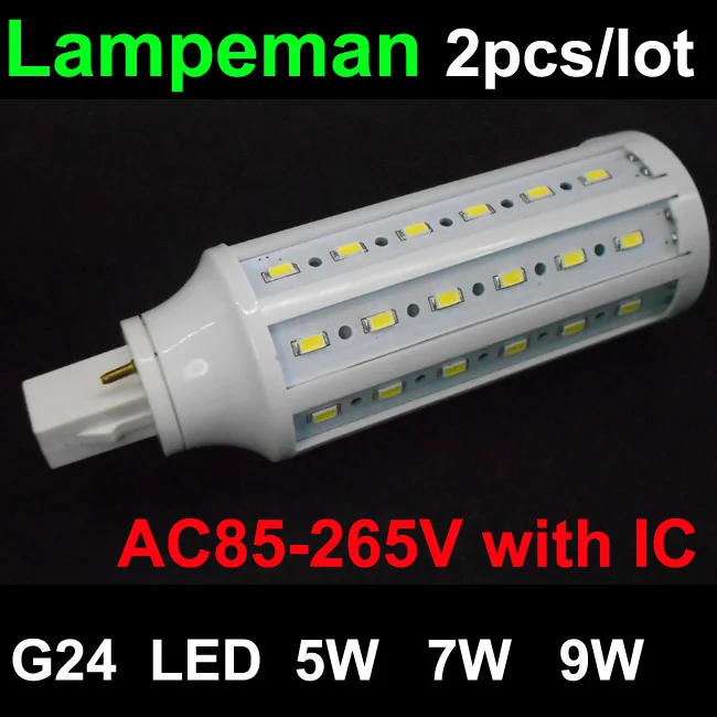 Свет g24 led g24d3 g24d-1 led g24d-2 светодиодные лампы 5 W 6 W 7 W 9 W 10 W SMD5730 G24d-3 светодиодные светильники AC85-265V 110 V 220 V ce rohs