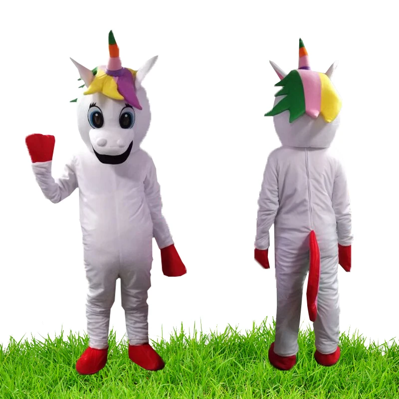Радуга пони, единорог талисман волшебный талисман костюм персонажа из мультфильма лошадь маскарадный mascot-костюм на Рождество; нарядное