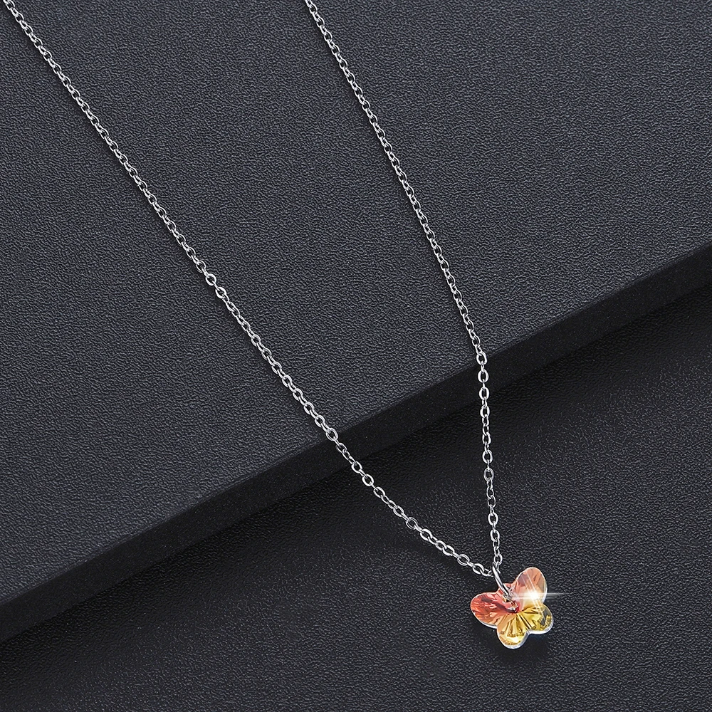 Чандлер шик Кристалл колье с бабочками ожерелье женщин Bijoux Новая мода ювелирные