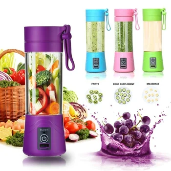 

400ml USB Rechargeable Juicer Bottle Cup Juice Citrus Blender Lemon Vegetables Fruit Milkshake Smoothie Squeezers Reamers Bottle