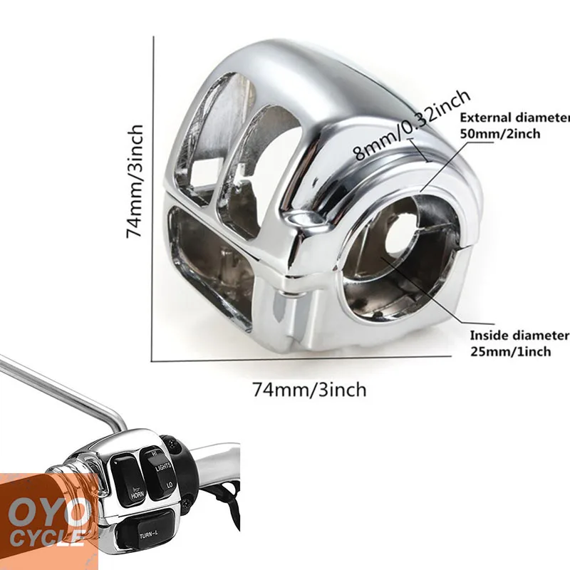 

For Harley Sportster XL883 XL1200 Dyna Softail V-Rod 1996-2012 Switch Housing Covers Motorcycle Parts CHROME