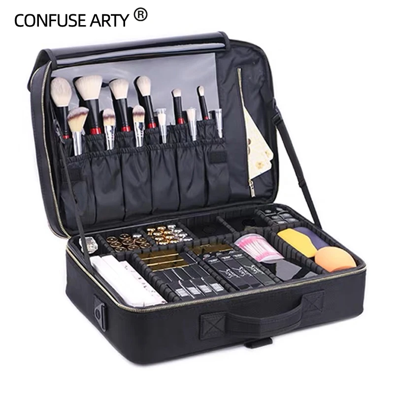

2017 new arrival Large multi-storey professional make up package bag nail pattern semi-permanent tool box cosmetic case bags
