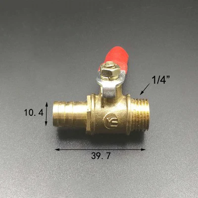 10 мм шлангов х 1/" BSP наружная резьба двухсторонний латунный шаровой клапан для масла, воды, воздуха