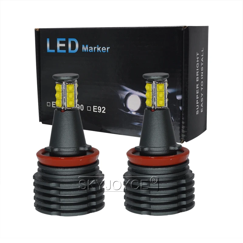SKYJOYCE 120W E92 LED Angel Eyes DRL Halo Ring H8 LED White Light E92 E81 E82 E87 E88 E90 E91 E93 E63 120W E92 LED Marker Kit (2)