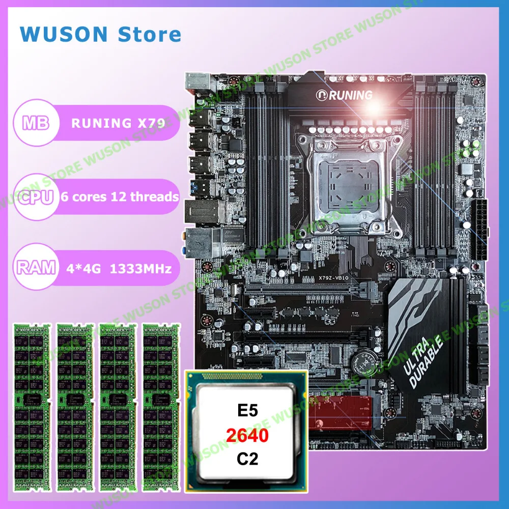 #^Special Price New!!Runing Super ATX X79 LGA2011 motherboard 8 DDR3 DIMM slots max 8*16G memory Xeon E5 2640 C2 CPU 16G(4*4G)1333MHz DDR3 RECC