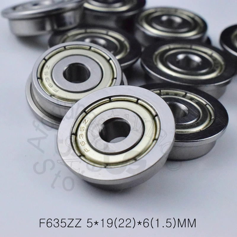 F635ZZ 5*19(22)* 6(1,5) мм 10 шт. опорный фланец подшипники 635 F635Z F635ZZ хромированная сталь глубокий паз подшипник