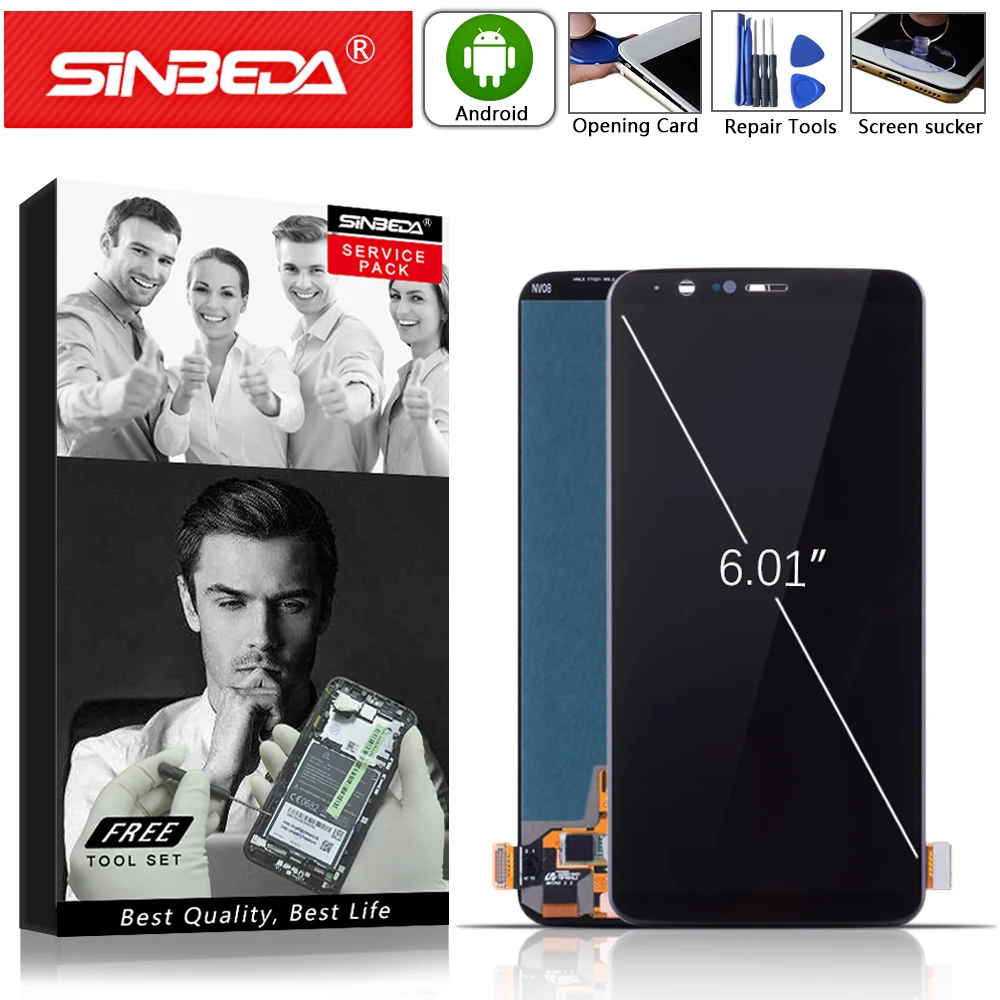 

6.01" For Oneplus 5T LCD Display Touch Screen with Frame Digitizer A5010 For OnePlus 5T Display For One Plus 5t 1+5T A5010 LCDs