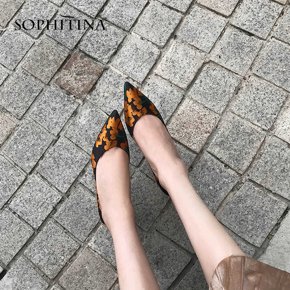 SOPHITINA/Новинка 2019 года классические элегантные туфли на высоком каблуке с острым