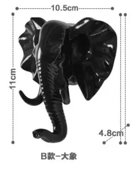 

Elephant decorative animal head deer head coat hat hook wall decoration resin handicraft zebra home deer head cculpture statue