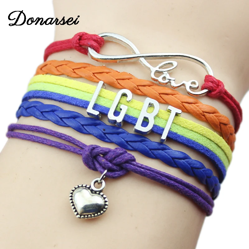 

Multilayers Infinity Rainbow LGBT Pride Bracelet Braided Colorful Rope String Strand Lesbian Gay Love Friendship Heart Bracelet