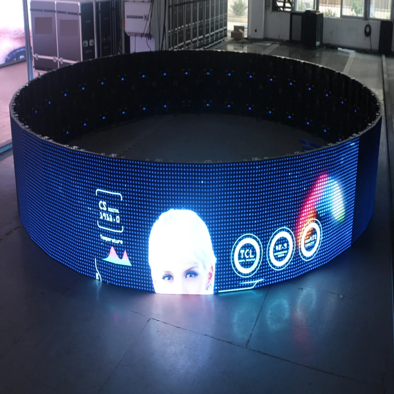 

P4.81 indoor or outdoor advertising curved rental led video wall
