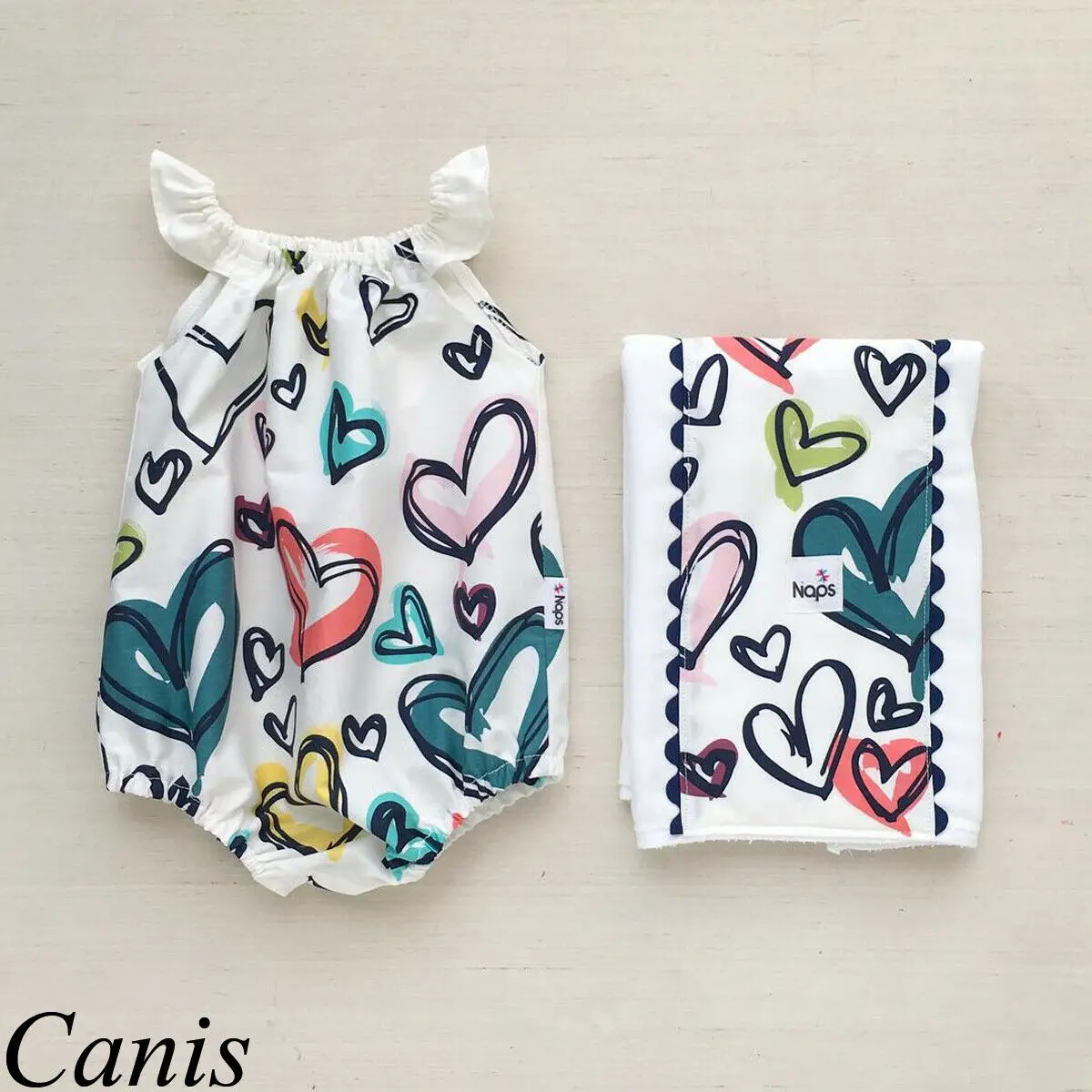 Newborn Baby Girl Clothes Print Sleeveless Bodysuits Headband 2pcs Sunsuit Outfits Casual